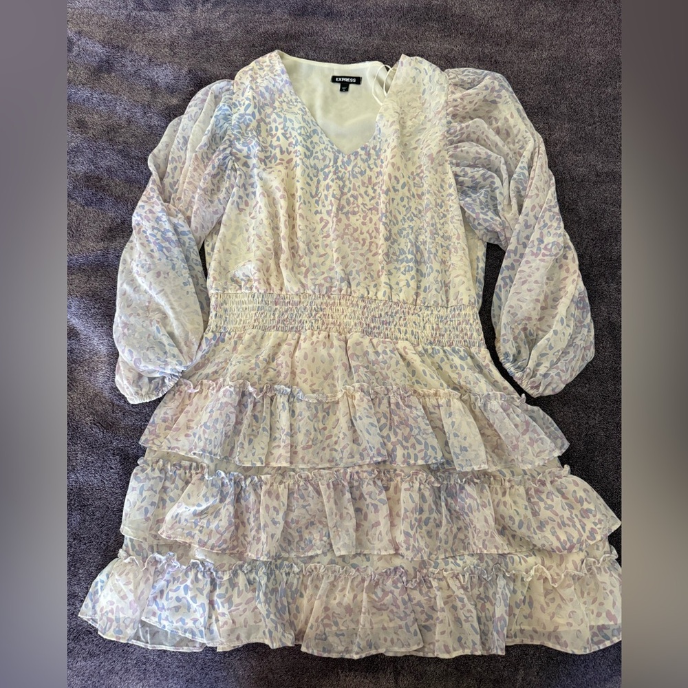 Express Multicolor Ruffle Dress